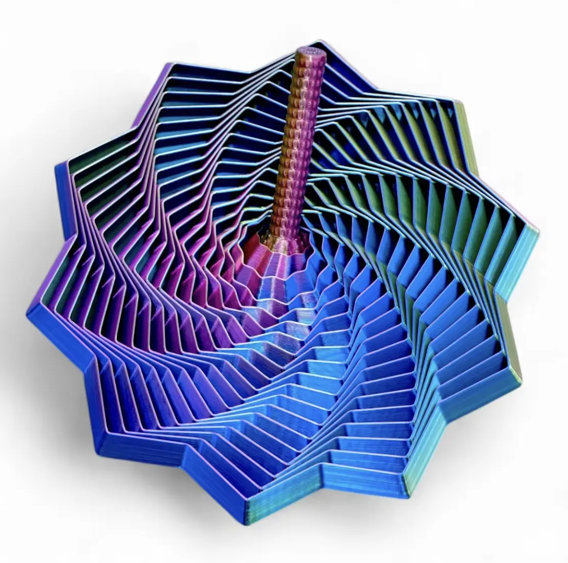Colorful Geometric Vortex 3D Printed Toy: Multi-layered Star-shaped ...