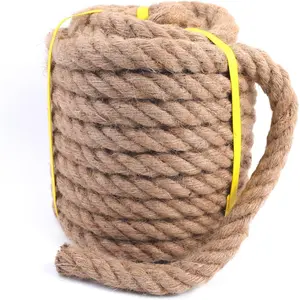 Rope 1 Inch x 32  - Twisted Manila Jute Rope for Crafts, Porch Swings, Decor, Railings, Landscaping - Heavy-Duty Ultra-Durable (Brown, 32 FT)