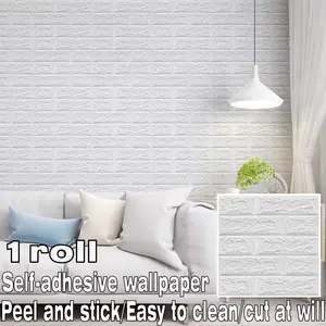 50 pcs, 3D foam brick-textured self-adhesive wall stickers. Easy to apply, clean and trim, ideal for DIY decoration. Features a 3D embossed texture, suitable for wall decoration in living rooms, kitchens, bedrooms, dormitories, offices and more.