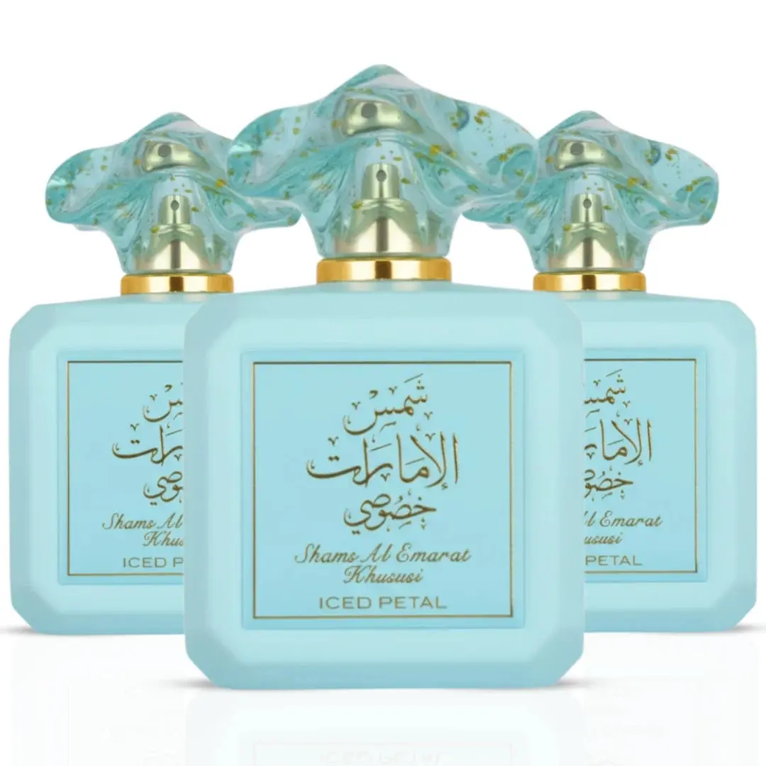 Shams Al Emarat Khususi Iced Petal Eau De Parfum Sprays 100ml (3.4 oz) By Ard Al Zaafaran (Pack of 3)