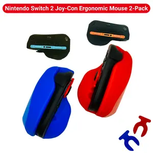 Ergonomic Mouse Grip 2-Pack for Nintendo Switch 2 Joy-Cons | Enhanced Precision and Control | FPS & Mouse Mode Gaming | Bonus Analog Lock Set Included