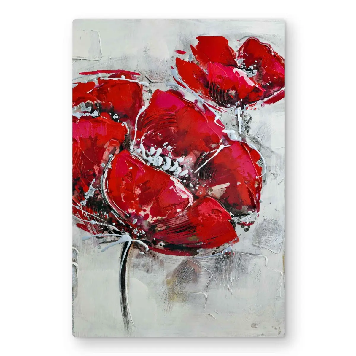 Begin Home Decor C1MP2030DEH8U9 20 x 30 in. Abstract & Texturized Red Flowers Wall Art - Bedroom Metal Print