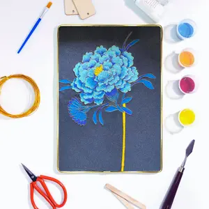 6x8IN Cloisonne Filigree DIY Art Kit - All in One Kit with Tools - Creative DIY Craft Supplies-Starter Set for Adults and Beginners - Best Cloisonne Making Kit with Easy Instructions Paint Pen Paint Brush Set