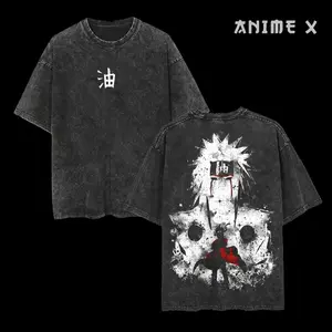 Legendary Sannin Jiraiya - Naruto Anime Double Printed Vintage Oversized Washed Tee Unisex Oversize Anime Manga Washed Heavyweight Cotton T-shirt, Gift For Anime Fan, Anime Lover