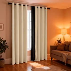 2-piece set of heavy-duty blackout room curtains, heat-insulating and noise-reducing curtain heads — loop-type curtains suitable for bedrooms, living rooms, and other rooms; all-season universal privacy sunshade (100% blackout).