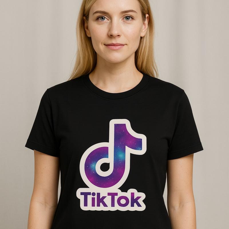 Galaxy TikTok-Style Logo Tee | Unisex Black | 100% Cotton, Soft & Breathable, Pre-shrunk, Vibrant HD Print, True-to-Size S-5XL
