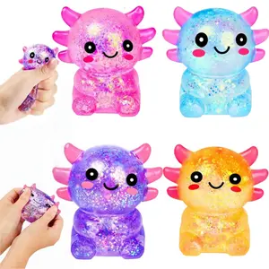 Axolotl Squishy Stress Balls for Adults & Kids, Sensory Fidget Squeeze Toys, Cute Stretchy Animal Stress Relief Toys