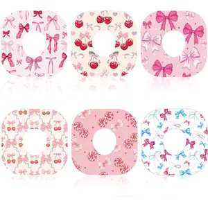36 Pcs Adhesive Patches Compatible with Dexcom G7, Waterproof CGM Bow Over Patches with Hole, Cute Bow Sensor Covers Compatible with Dexcom G7, Sweatproof Breathable CGM Stickers