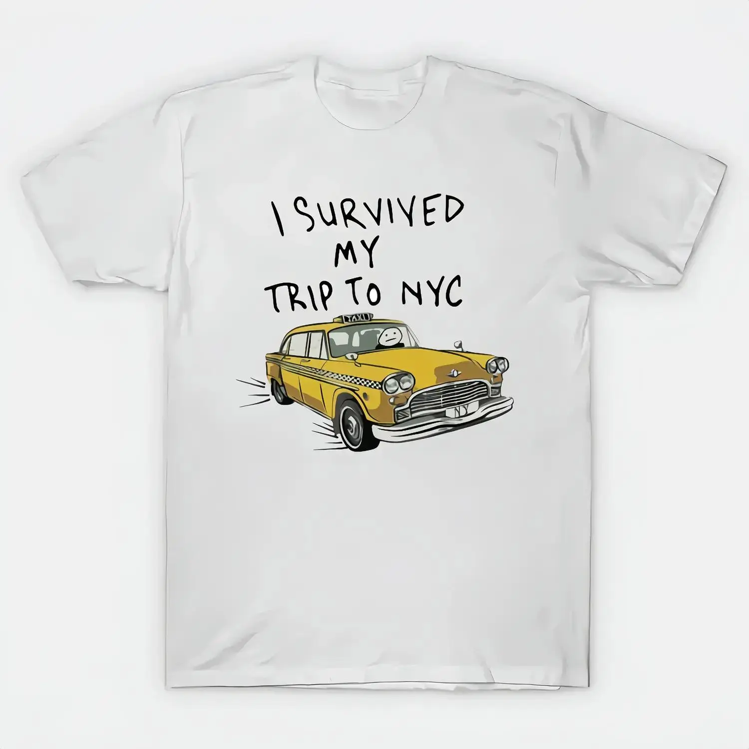 Tom I Survived My Trip To NYC White T-Shirt Size S-4X Casual