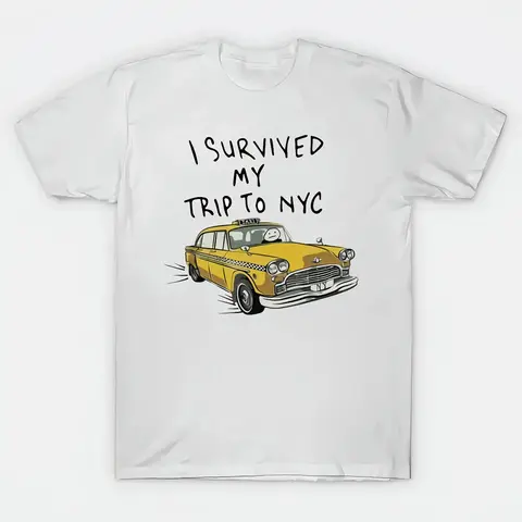 Tom I Survived My Trip To NYC White T-Shirt Size S-4X Casual