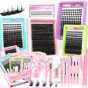 6 Styles Lash Clusters Kit Bulk Packs Eyelash Extensions Volume/Manga/ultra/Dramatic with pikes Bottom Lashes Clusters Kit 5-20mm Wispy Individual Fake Eyelashes Kit DIY at Home Easily