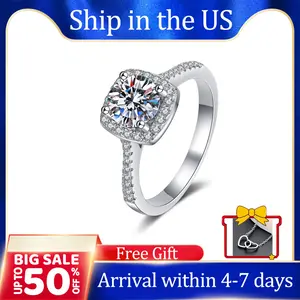 [001] Solitaire Engagement Rings for Women Square-Halo Ring Promise Ring Mother's Day Gift Wedding Ring