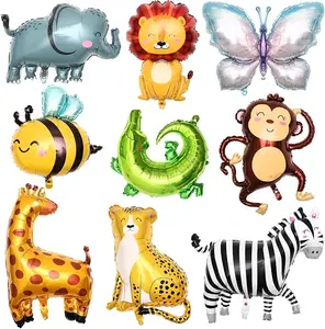 9 Pieces Animal Balloons Large Jungle Safari Balloons Giant Party Balloons for Kids Baby Shower Birthday Party Zoo Decorations
