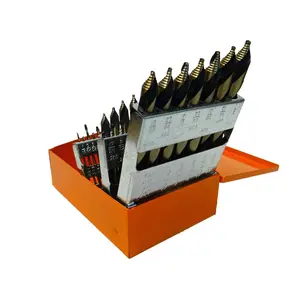 212 MAIN 29-Piece Step Drill Bits Set, KNK29KK10 Mechanics Length Stepped-Shape Split-Tip Drill Bits, 0.0625-0.5 in. Multi-Size for Sheet Metal (Cycling & Outdoor Recreation Use)
