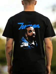 The Iceman Graphic T- Shirt- Casual Crew Neck Tee Featuring Blue & White Design, Relaxed Fit, Moderate Stretch, Suitable for All Seasons, Comfortable Casual Wear