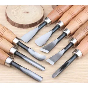8 Pcs Wood Sculpture Carving Chisel Tool Set DIY Art Craft (8)