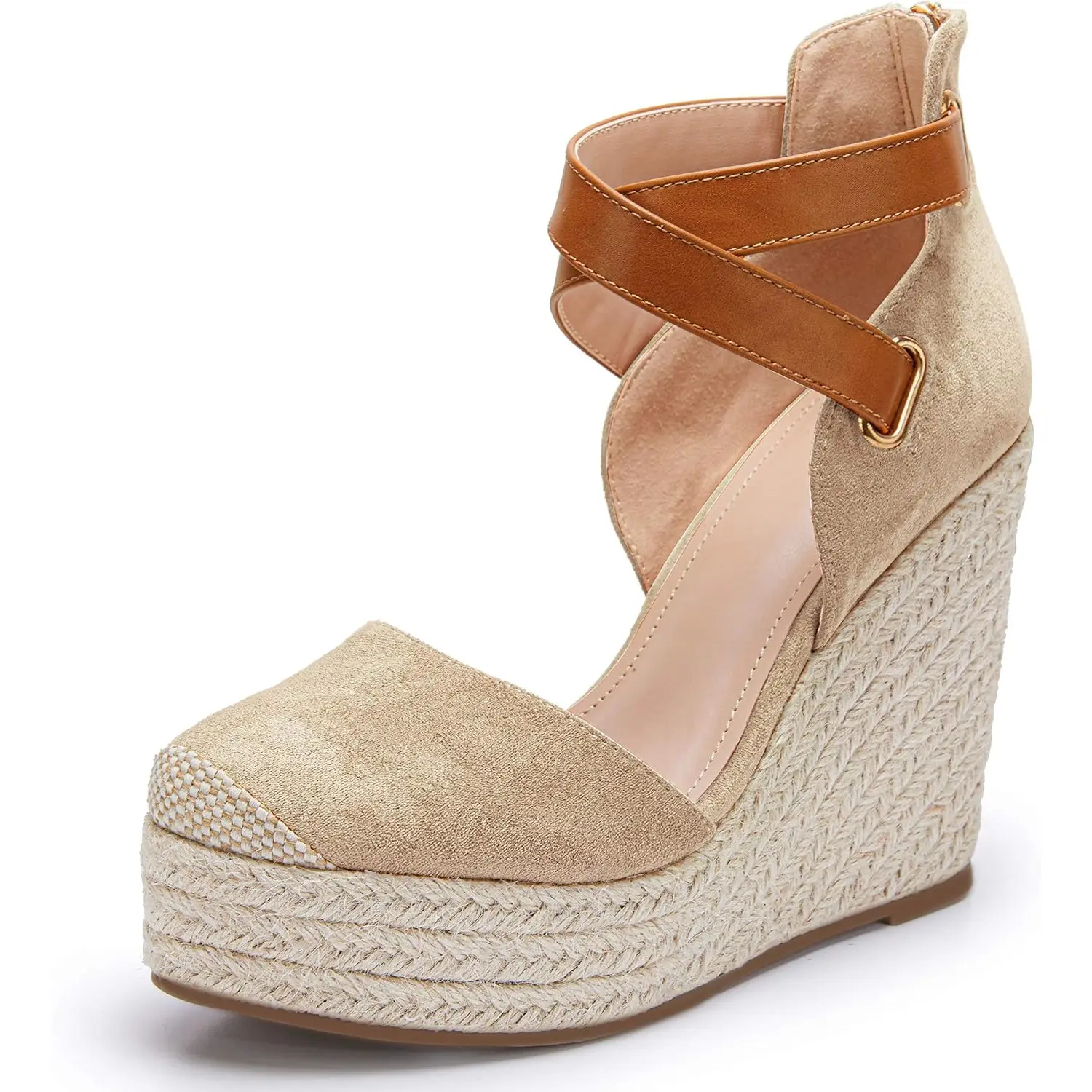 Coutgo Womens Wedge Espadrille Ankle Strap Closed Cap Toe Platform Heeled Sandals Elegant High Heel tiktokshopbacktoschool Coutgo Womens Wedge Espadrille Ankle Strap Closed Cap Toe Platform Heeled Sandals Elegant High Heel tiktokshopbacktoschool