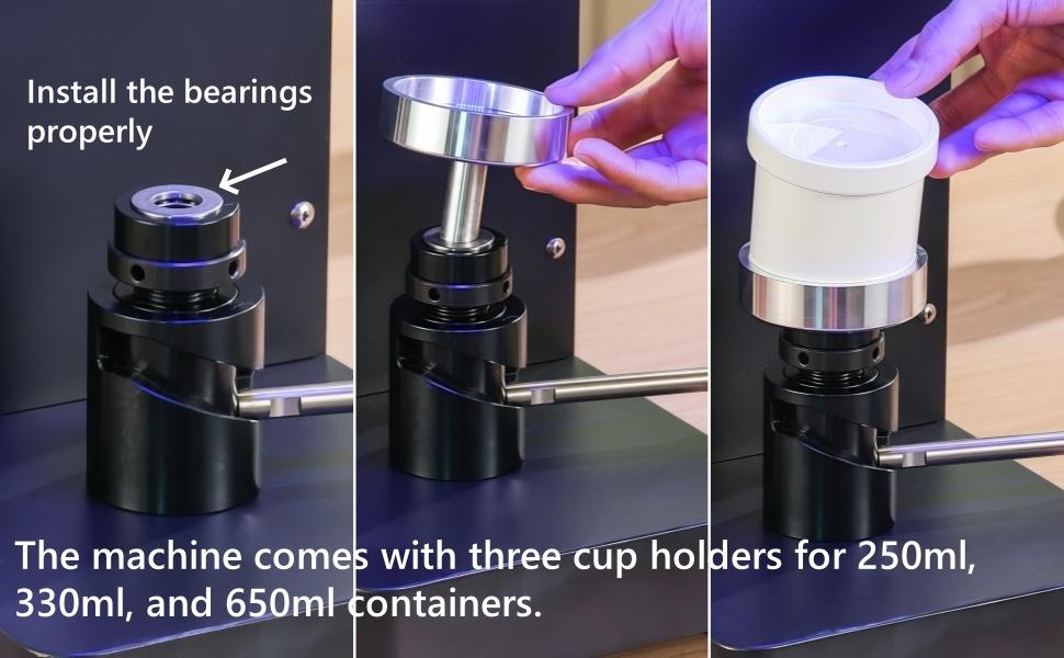 Semi-Automatic Can Sealing Machine- 2.4-6.7 inch Height Adjustable,Commercial soda can sealer machine for Plastic and Aluminum Beer Can (5.5cm in Diam)-White Cup Sealing Machine