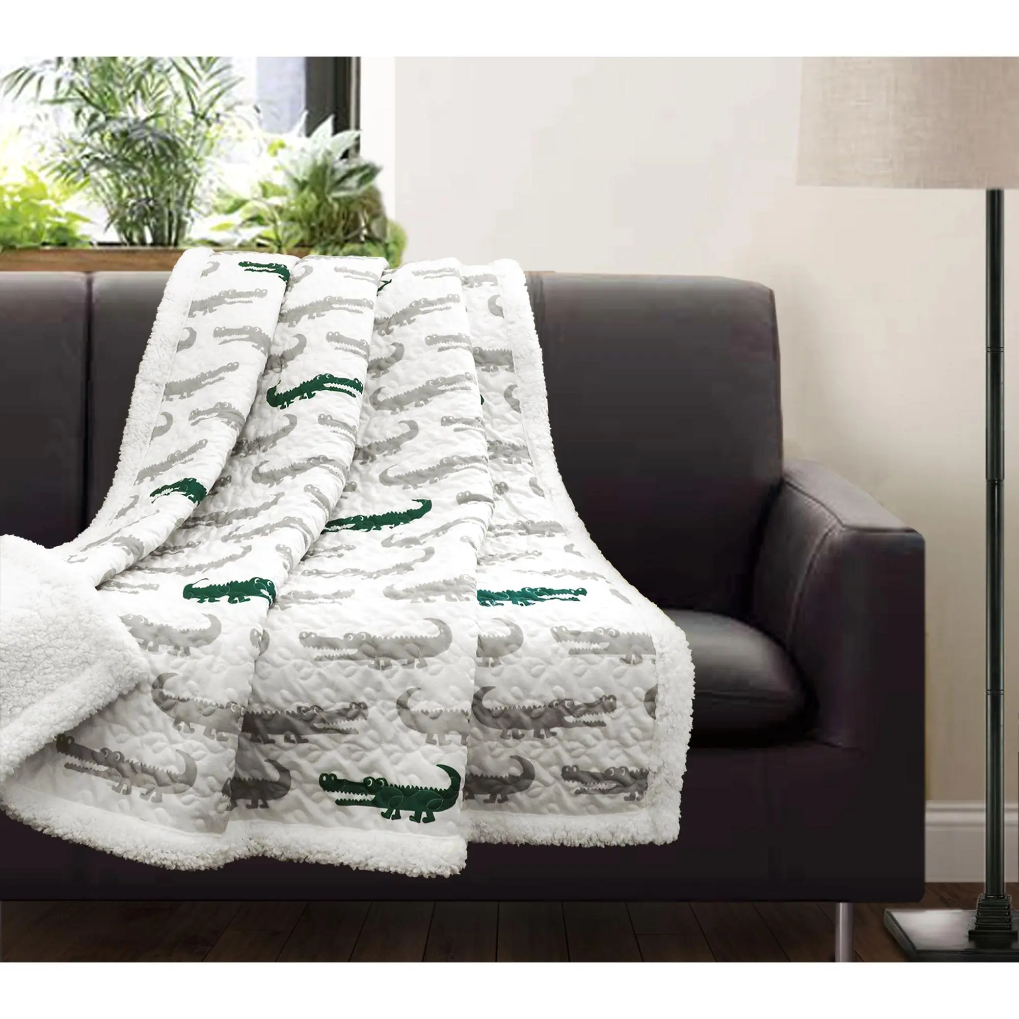 Lush Decor Alligator Throw Sherpa