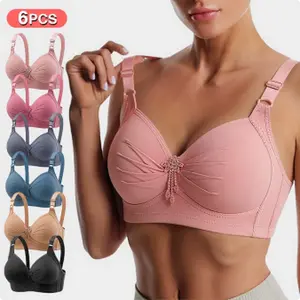 GIGORE 6-Pack Wireless Bra for Women – Seamless Full Coverage Bralette – Breathable Everyday Comfort Set minimizer