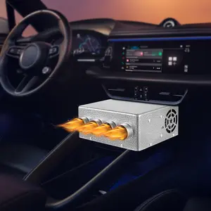 Upgraded of 12V Universal Auxiliary Heater Underdash Heat with Speed Switch for Car or Truck Minivans Excavators Harvesters 4 ports