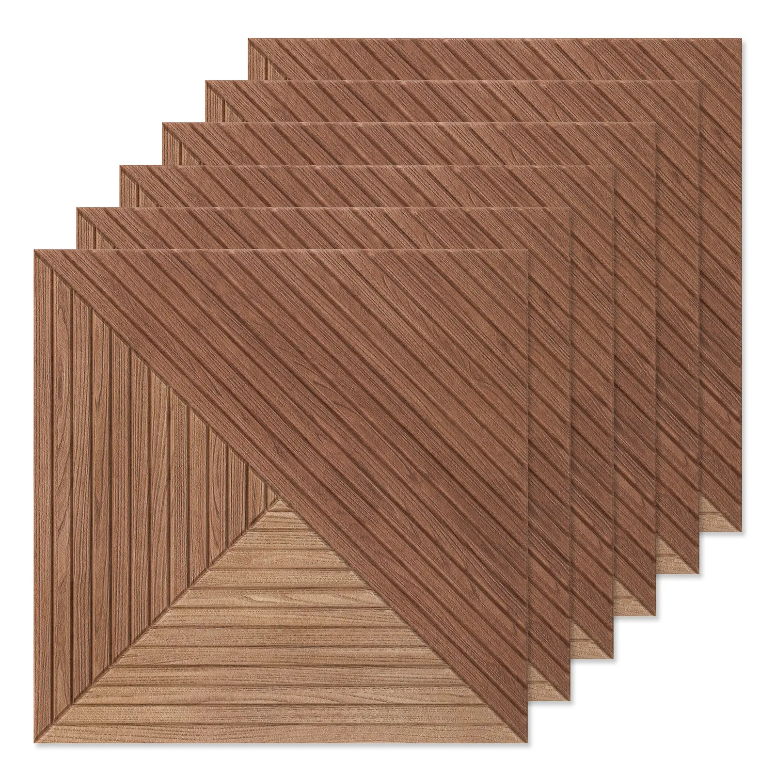 Decorative Acoustic 3D Wall Panels, 23.6"x23.6" Flame-Retardant Polyester Fiber Wood Grain Decorative Tiles, Peel-and-Stick Easy-Install Wall Tiles for Home Theater, Studio (Home Improvement Building Supplies), Decorative Tile 3D Wall Panels, Peel-And-Sti