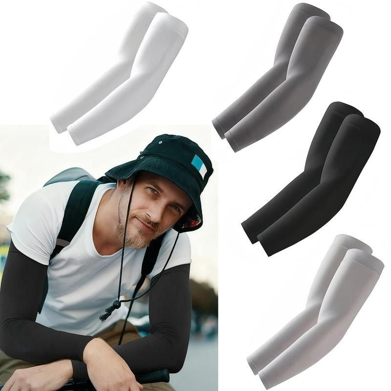 4 Pairs Arm Sleeves, Cooling UV Sun Protection Sports Compression for Men/Women,Motorcycle Protectors Elbow Support