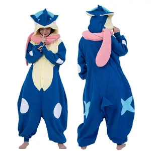 2026 new Jiahe Ninja Frog cartoon jumpsuit pajamas, fleece Halloween costume, cosplay casual home wear