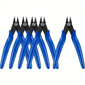 Small Wire Cutters, 170 Wire Flush Cutters, Wire Clippers, Nippers, Clean Cut Pliers, Side Cuttes, Diagonal Cutting Pliers for Electronic Floral Heating Wire Model Sprue Soft Copper, Blue