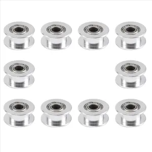 GT2 20 Toothless Bore 5mm Aluminum Timing Belt Idler Pulley For 3D Printer 6mm Width Timing Belt (Pack of 10Pcs)