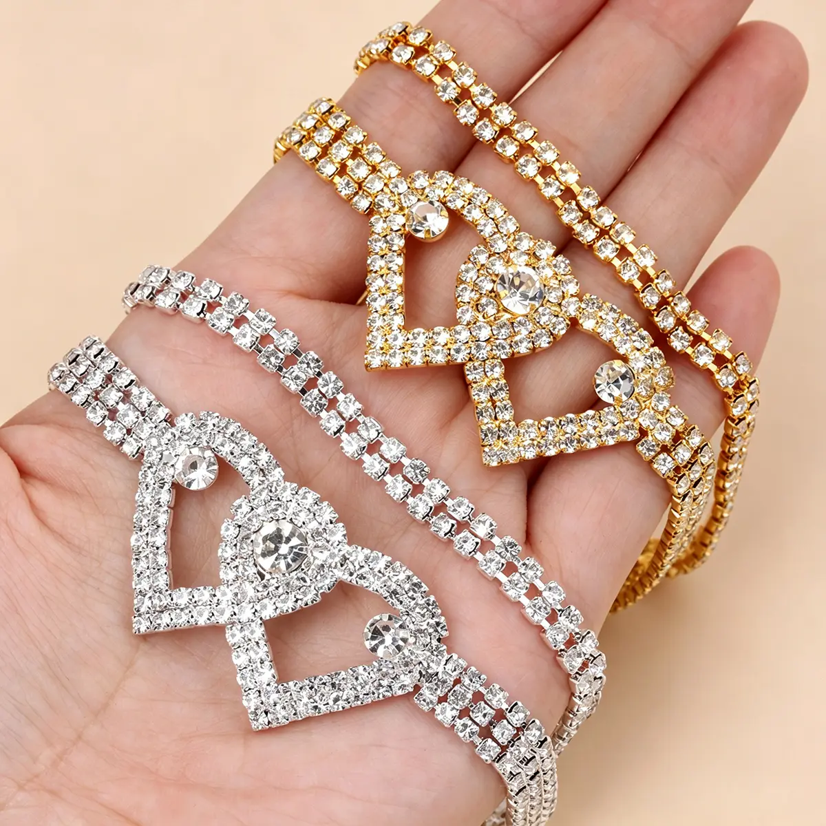 Rhinestone Cross/Heart/Butterfly Anklet For Women Summer Beach Vacation Ankle Bracelet Sparkly Foot Jewelry Gift