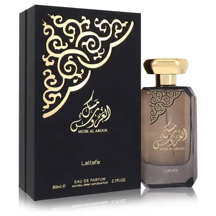 Lattafa Musk Al Aroos Eau De Parfum Unisex — Lemon, Ambroxan, White Florals, 2.7 oz (80 ml) | unisex amber woody cologne, sandalwood, lemon perfume, white musk, ambroxan perfume, cedar, lemon ambroxan, ambroxan white florals, white florals sandalwood, oud