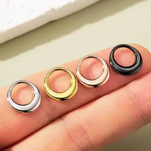 OUFER BODY JEWELRY 16G Unisex Geometric Chunky Bubble Hinged Segment Nose Ring - 316L Stainless Steel, High Polish Finish, Silver, Gold, Rose Gold, Black, Hinged Piercing Hoop, Men's Jewelry, Septum Daith Compatible Body Piercing Accessory, Body Piercing