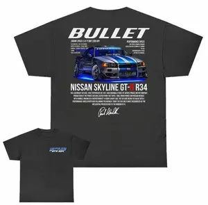Skyline Racing T-shirt Double-sided,  Car T-shirt Fashion Menswear Stylish Unisex