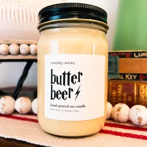Butter Beer 100% Soy Wax Candle Cotton Wick candle holiday candle Butter Beer 100% Soy Wax Candle Cotton Wick candle holiday candle