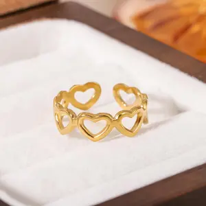 Stainless Steel Hollow-Out Open Ring - Non-Fading Stainless Steel Jewelry, Minimal, Silver Metallic, Contemporary Statement Daily Accessory, Minimal Rings
