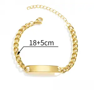 FF0045 New Store Opening||Custom Engraved Bar Bracelet| Cuban Link Chain Personalized Jewelry|Ideal for birthdays, anniversaries, or Valentine’s Day as a heartfelt, one-of-a-kind gift.