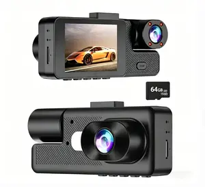 TIISIFANG FHD 1080P Dual Lens Dash Cam Front & Rear Car Recorder with 64G Card Night Vision Parking Monitor HDR Technology 130° Wide Angle camera HD dashboard