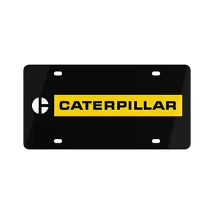 CATERPILLAR Black Yellow License Plate 2D Print Farming/Hunting Gifts, Car/Truck Accessories
