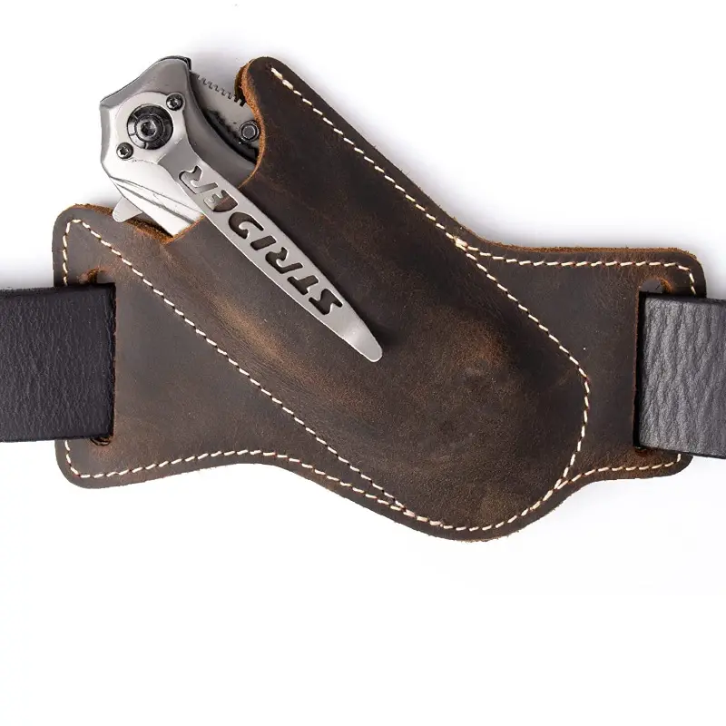 Outdoor EDC Folding Knife Sheath, Tactical Equipment Waist-Mounted Case for 5-in Folding Knives