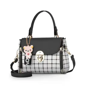 Women's Plaid Crossbody Bag, Trendy Small Square Shoulder Bag for Daily Casual Use