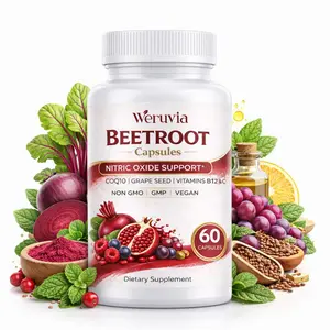 Beetroot Capsules for Nitric Oxide Boost ️ Improve Blood Flow & Energy | Heart Health Support | With CoQ10, Grape Seed & B12 | Vegan 60 Count