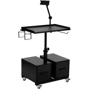 Tattoo Workstation Salon Trolley Cart and Storage Drawers with Wheels,Tattoo Tray Adjustable Height Storage Rolling Tray