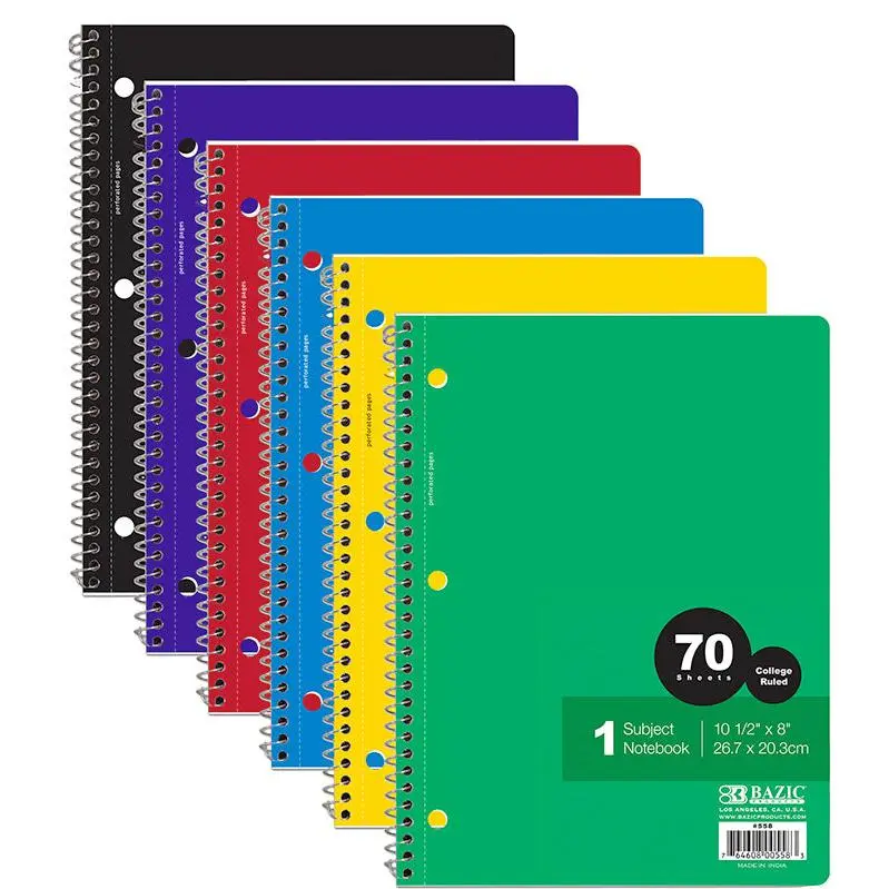 BAZIC C/R 70 Ct. 1-Subject Spiral Notebook