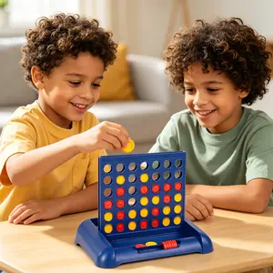 4 in a Row Game, Strategy Board Games for Kids 3-12, Connect & Win Four in a Line, Foldable Holiday Travel Essential, 2 Players for Family and Kids, Best Gifts for Boys and Girls (Blue)