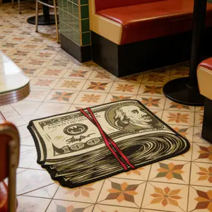 Creative Unusual Shape $100 Bill Carpet Rug, Soft Washable Plush Mat for Living Room Bedroom, Home Decor Suitable for Hotel Apartment Office, Shaggy Area Rug