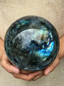 Natural Longstone Crystal Ball, Natural Crystal Sphere, Elegant Round Crystal Decor, Unique Modern Home Decoration, Ideal Desktop Display Stone, Perfect Gift Collection