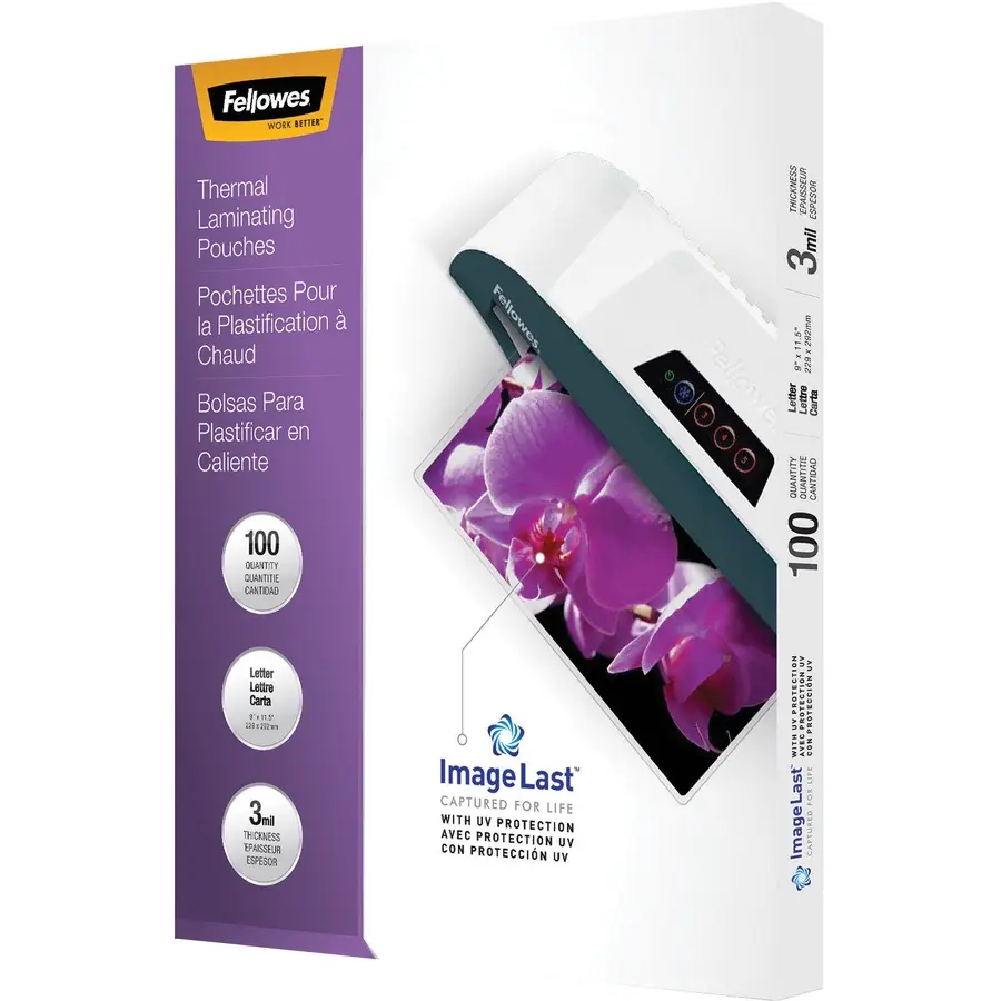Fellowes ImageLast 3 mil Glossy Laminating Pouches - Letter, 100 pack