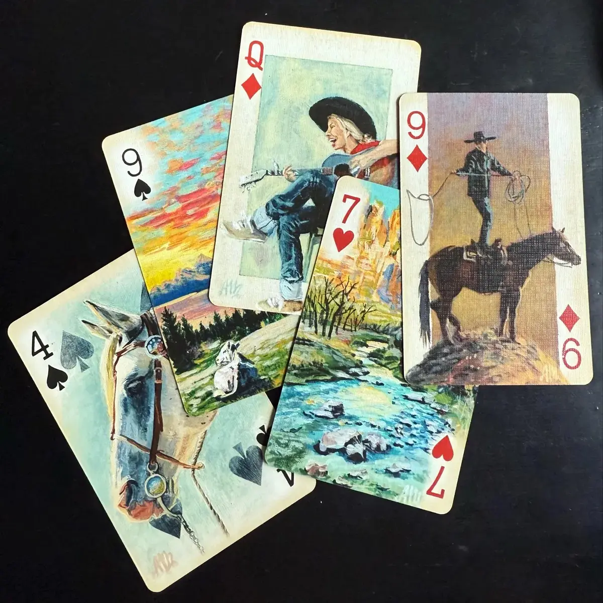 Vintage DECK Western Art Playing Cards| Cowboy Wild West 54 Deck Poker Night Gift | Retro Art Fan