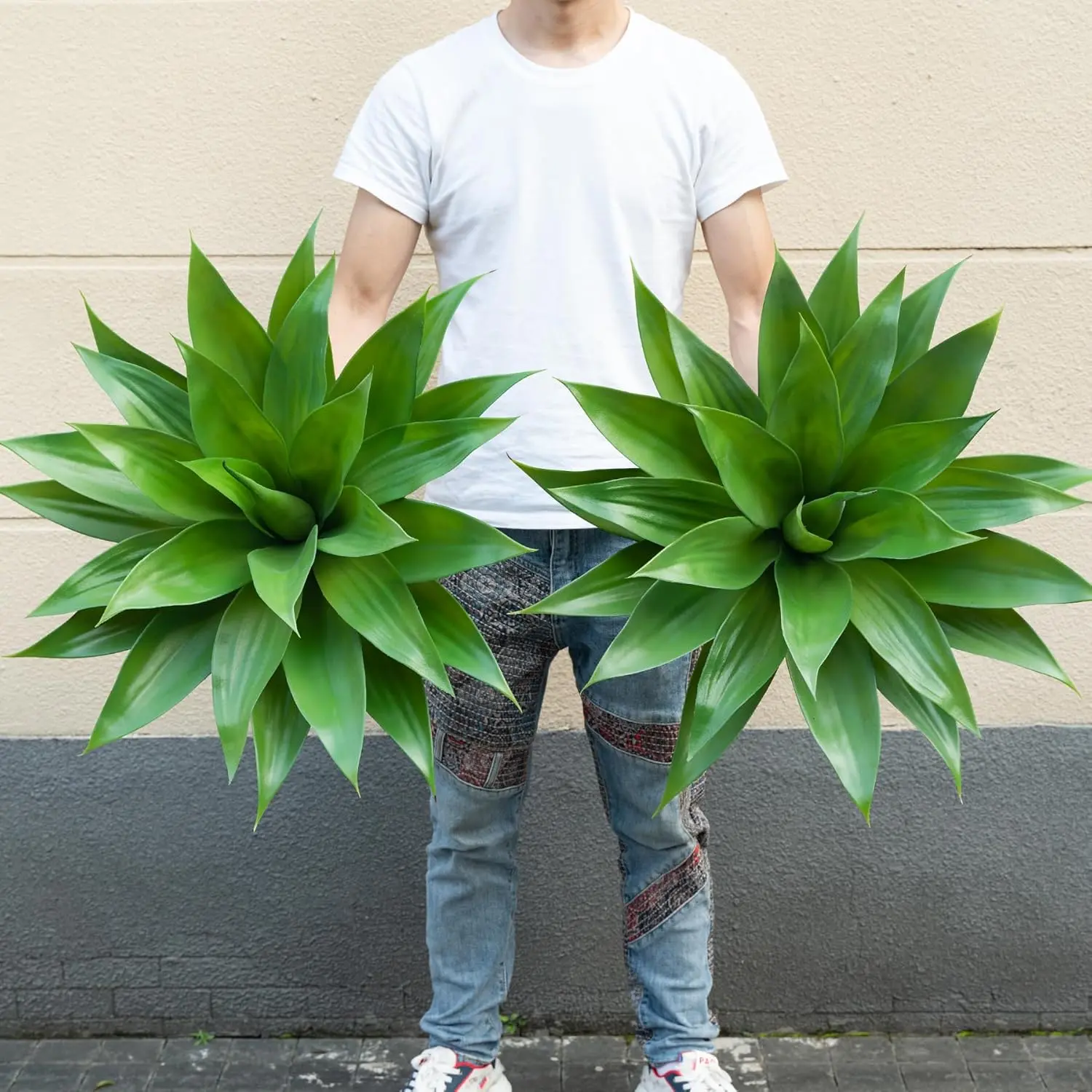 Artificial Agave Plants,Large UV Resistant Fake Agave Planters for Indoor and Outdoor Decorating Plantas Artific campingessentials